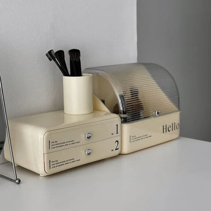 Retro Typographic Stackable ABS Makeup Organizer