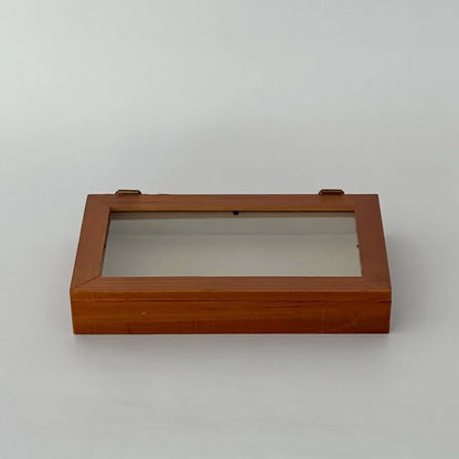 Minimalist Glass Lid Wood Jewelry Organizer
