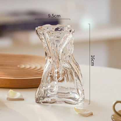 Sculptural Crumpled Glass Vase