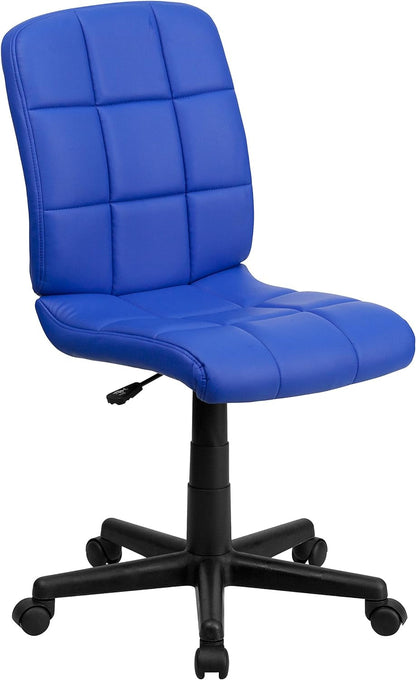 Flash Furniture Clayton Mid-Back Blue Quilted Vinyl Swivel Task Office Chair Furniture Home & Kitchen Home Office Chairs Home Office Desk Chairs Home Office Furniture