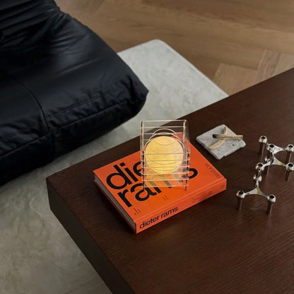 Textured Caged Resin Sphere Lamp