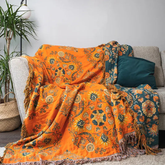 Vintage Throw Blanket Flower Sofa Cover bed bedding BF Extra Blankets blankets0818 BQ Christmas home decoration Cotton Discount Dopamine EDM-Fall EDM-repurchase Fall-Orange Floral Bird Flower Full Full Size gtin Kantha King King Size Mint Pastoral Queen Queen Size Retro Rural Sofa Blanket Sofa Cover Spring Tassel Timer 0223