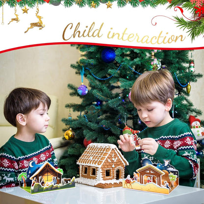 2 Pack Christmas Nativity Set Christmas Decorations Nativity Scene Birth of Baby Jesus Christmas Craft Kit Puzzle 3D Christmas Table Decorations Christmas Story Manger for Kids Christmas Table Decors Collectible Figurines Home & Kitchen Home Décor Accents Home Décor Products