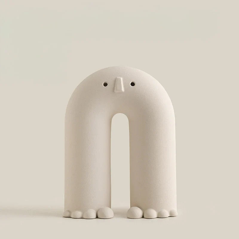 Frosted Minimalist Face Ceramic Vases
