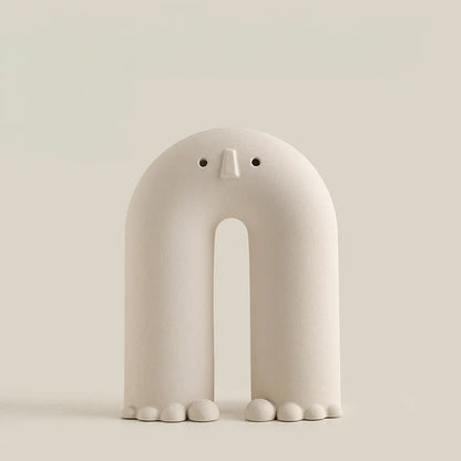 Frosted Minimalist Face Ceramic Vases