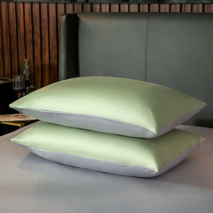 Shemir Light Green Silver Reversible Egyptian Cotton Bedding Set