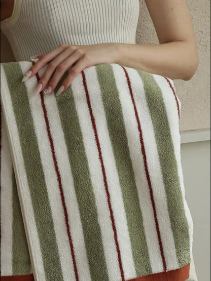 Plush Striped Cotton Towels