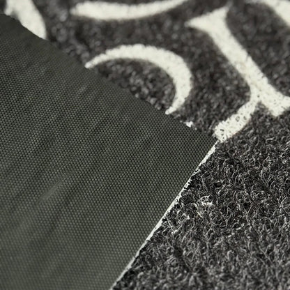 Textured Minimalist Typography PVC Coil Accent Rug