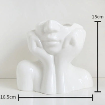 Sculptural Abstract Face Resin Vase