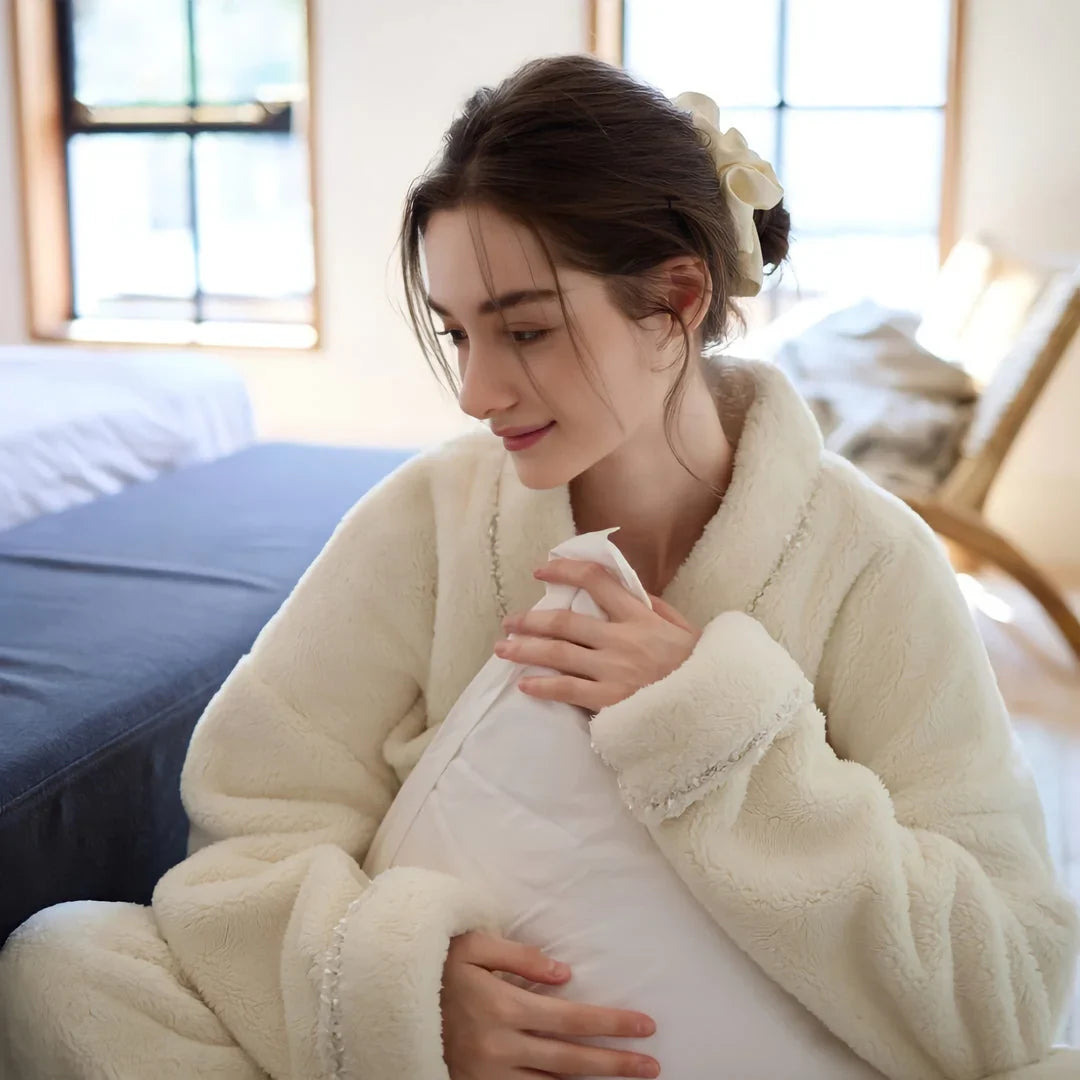 Ultra-Plush Button-Up Flannel Fleece Pajama Set