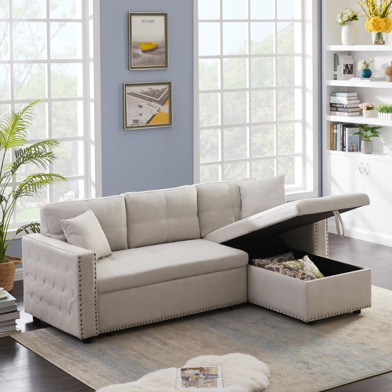 87.7" Delsin Sectional Sleeper Sofa