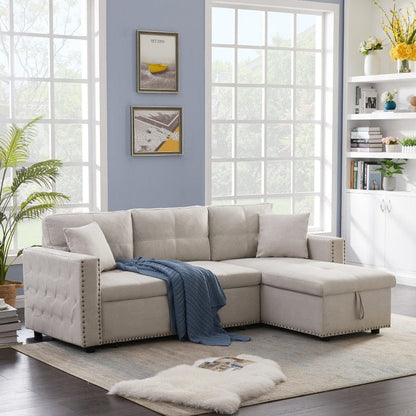 87.7" Delsin Sectional Sleeper Sofa