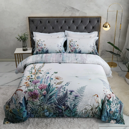 Gianna Light Gray Egyptian Cotton Bedding Set
