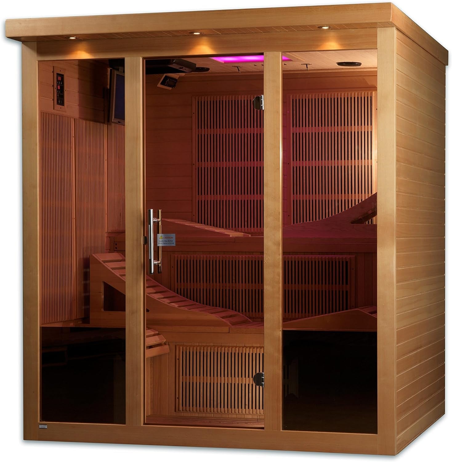 Golden Designs "Monaco" 6-Person near Zero EMF Far Infrared Sauna Canadian Hemlock Hot Tubs & Supplies Lawn & Garden Patio Pools Saunas