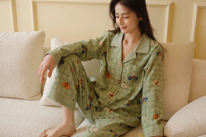 Soft Koala Plaid Washed Cotton Pajama