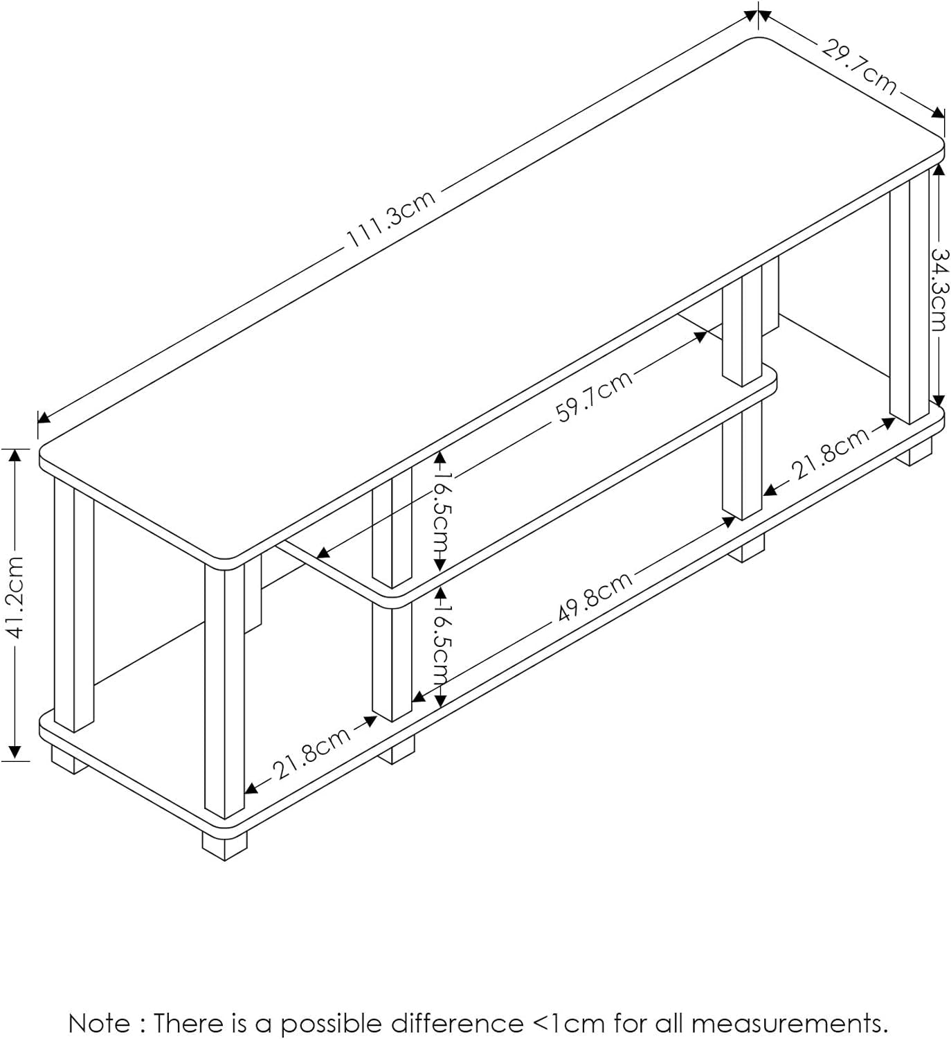 Furinno ‎20 Pounds Turn-N-Tube No Tools 3D 3-Tier Entertainment TV Stand up to 50 Inch TV, Square Tubes, Americano/Black Furniture Home & Kitchen Living Room Furniture Television Stands & Entertainment Centers TV & Media Furniture