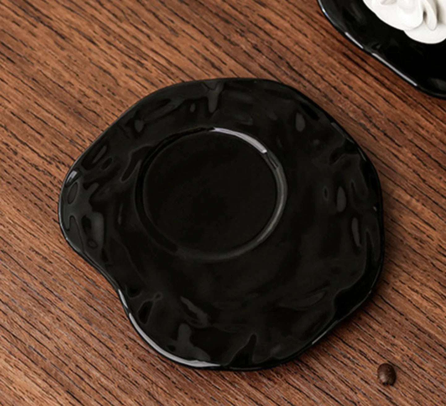 Textured Camellia Floral Ceramic Mug & Saucer Set