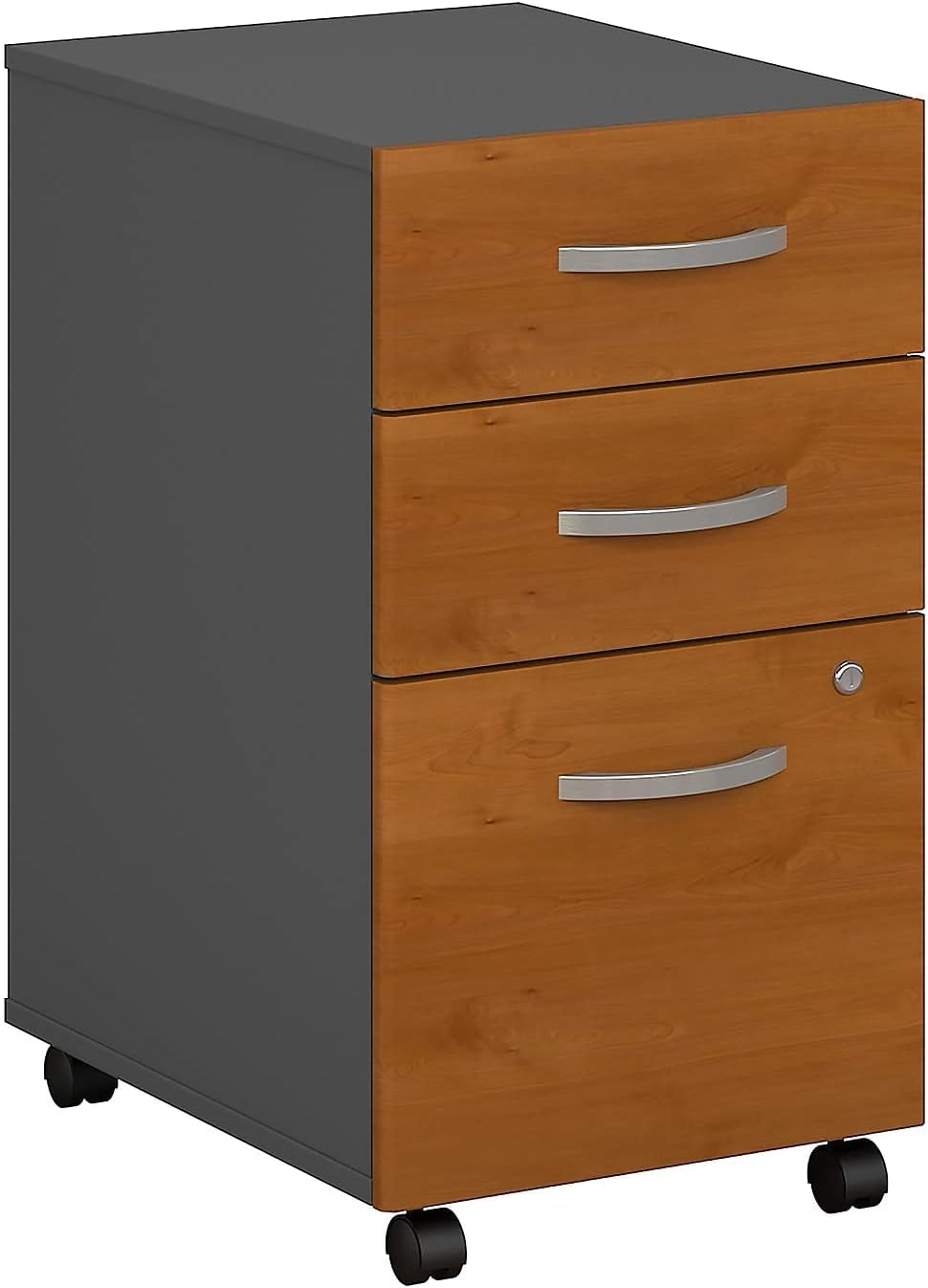 Bush Furniture BSHWC72453SU Series C Collection Three-Drawer Mobile Pedestal (Assembled) Natural Cherry Cabinets File Cabinets Mobile File Cabinets Office Furniture & Lighting Office Products Racks & Shelves