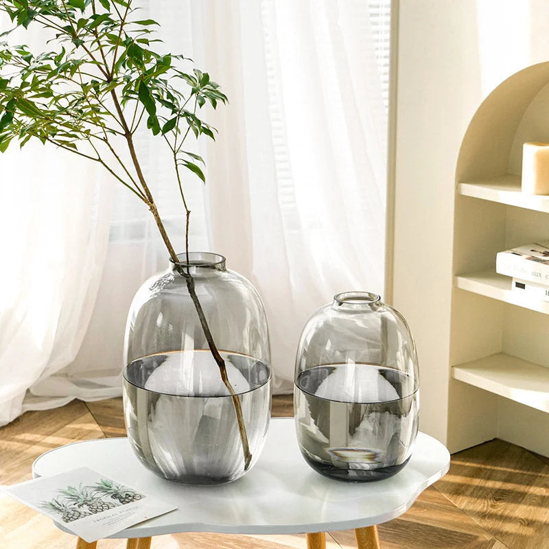 Minimalist Tinted Oval Glass Vase