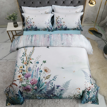 Gianna Light Gray Egyptian Cotton Bedding Set