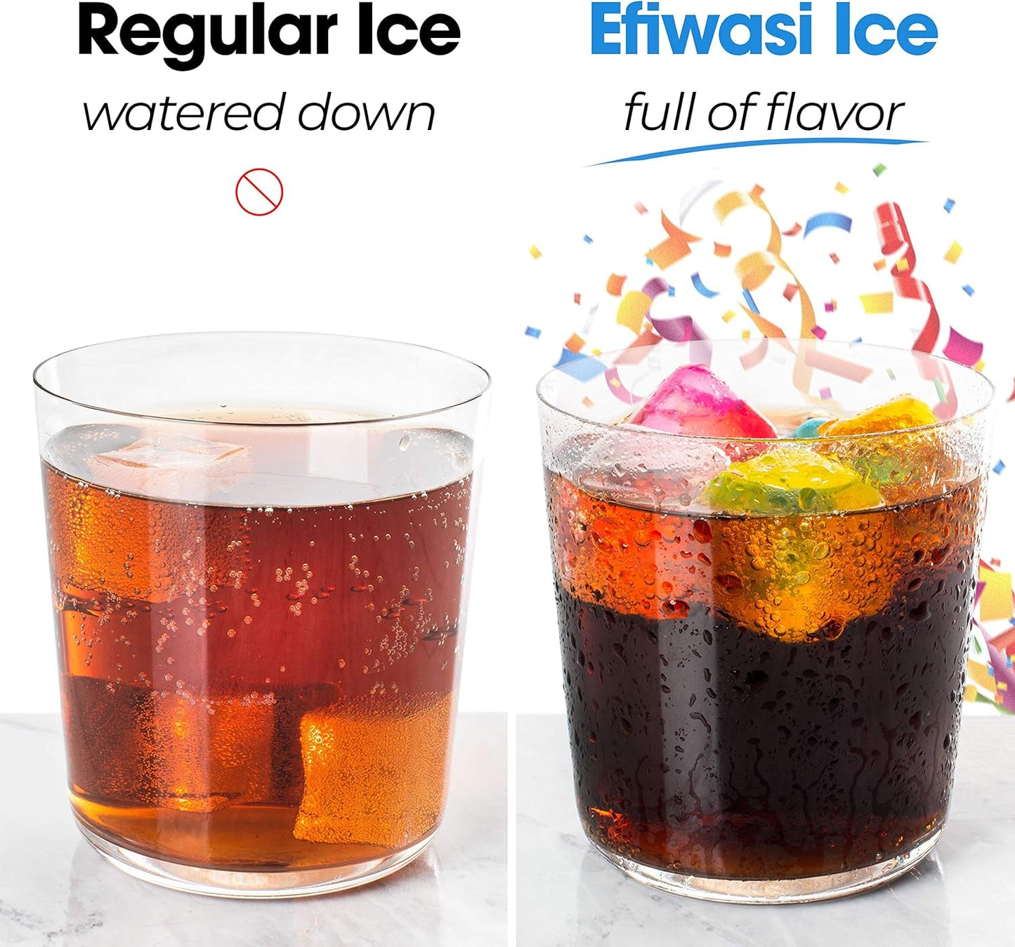 Reusable Ice Cubes for Drinks - Chills Drinks without Diluting Them - Made from BPA Free Plastic - Refreezable, Washable, Quick and Easy to Use - Pack of 30 with Storage Container by Efiwasi Home & Kitchen Ice Cube Molds & Trays Kitchen & Dining Kitchen Utensils & Gadgets Specialty Tools & Gadgets