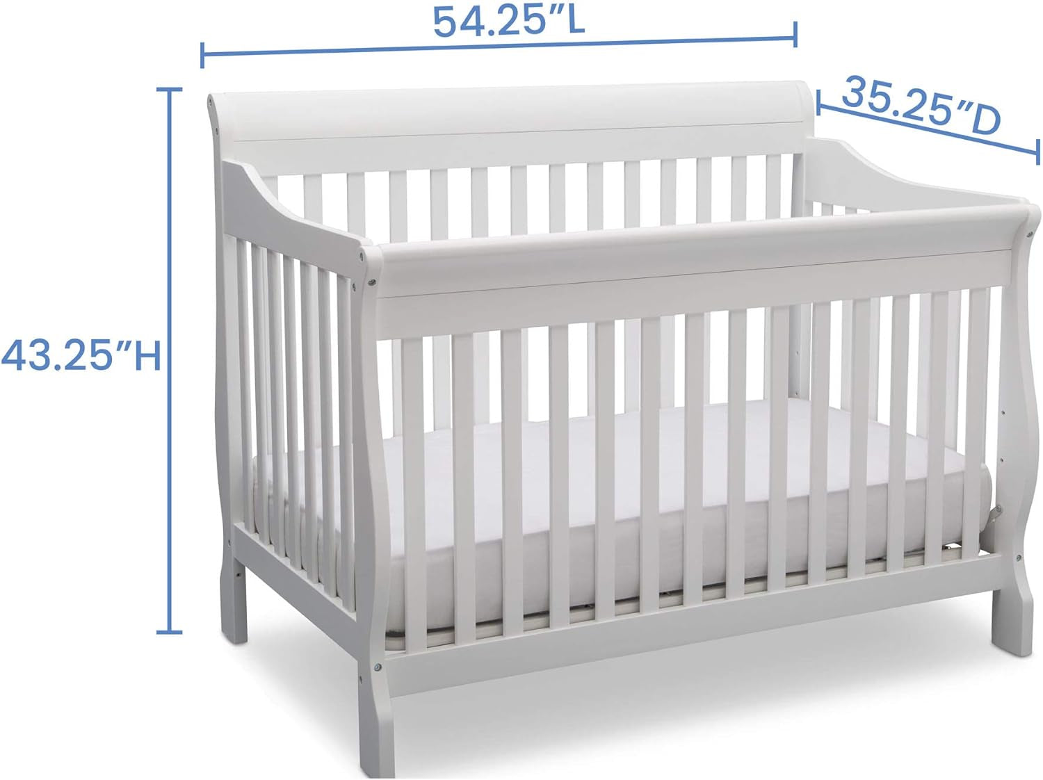 Canton 4-In-1 Convertible Crib, Bianca (White) + Serta Perfect Slumber Dual Sided Recycled Fiber Core Crib and Toddler Mattress (Bundle) Baby Products Cribs Furniture Infant & Toddler Beds Nursery