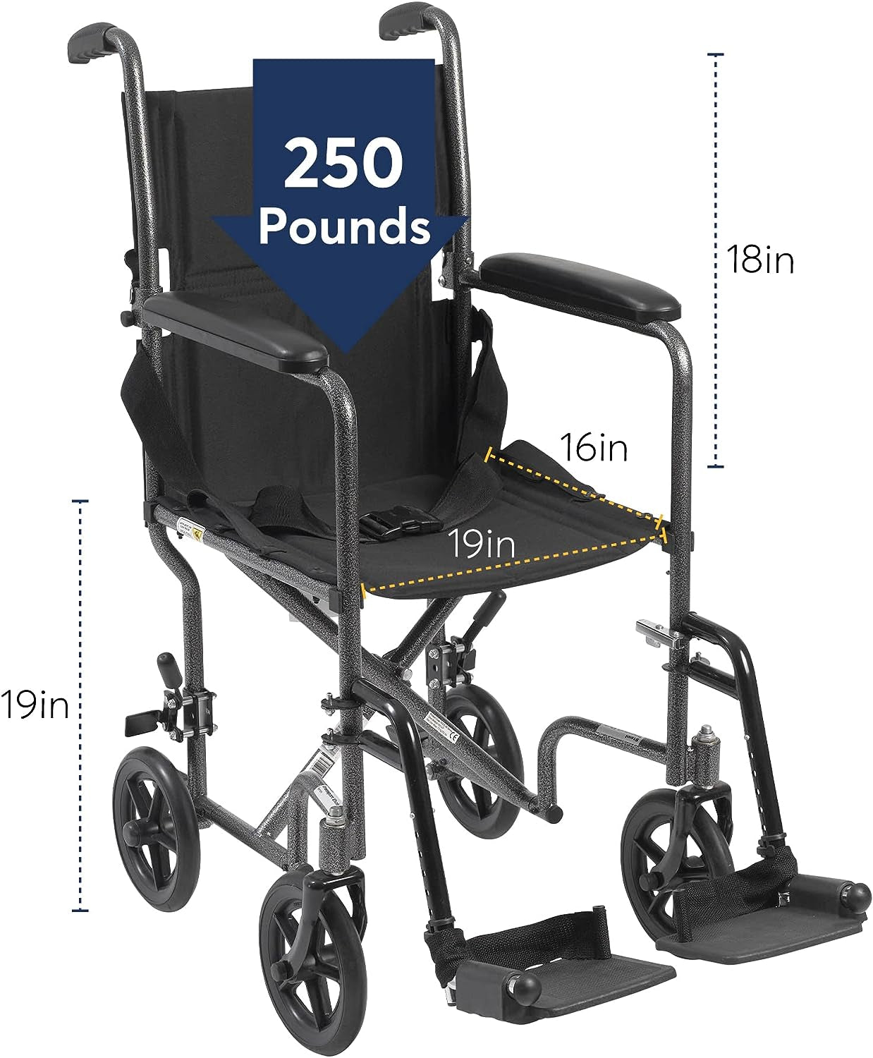 Drive Medical TR39E-SV Lightweight Folding Transport Wheelchair with Swing-Away Footrest, Silver Mobility & Daily Living Aids Mobility Aids & Equipment Mobility Scooters & Accessories Self-Propelled Wheelchairs Wheelchairs