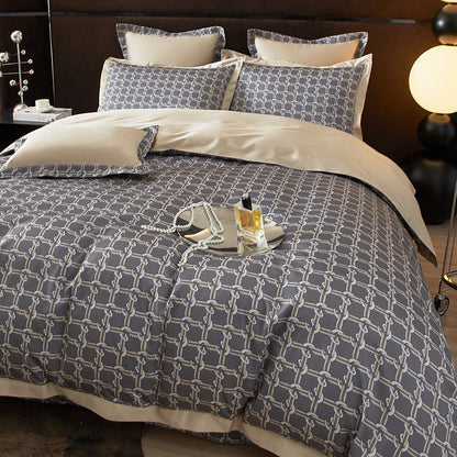Alaric Chain Printed Luxury Egyptian Cotton Bedding Set