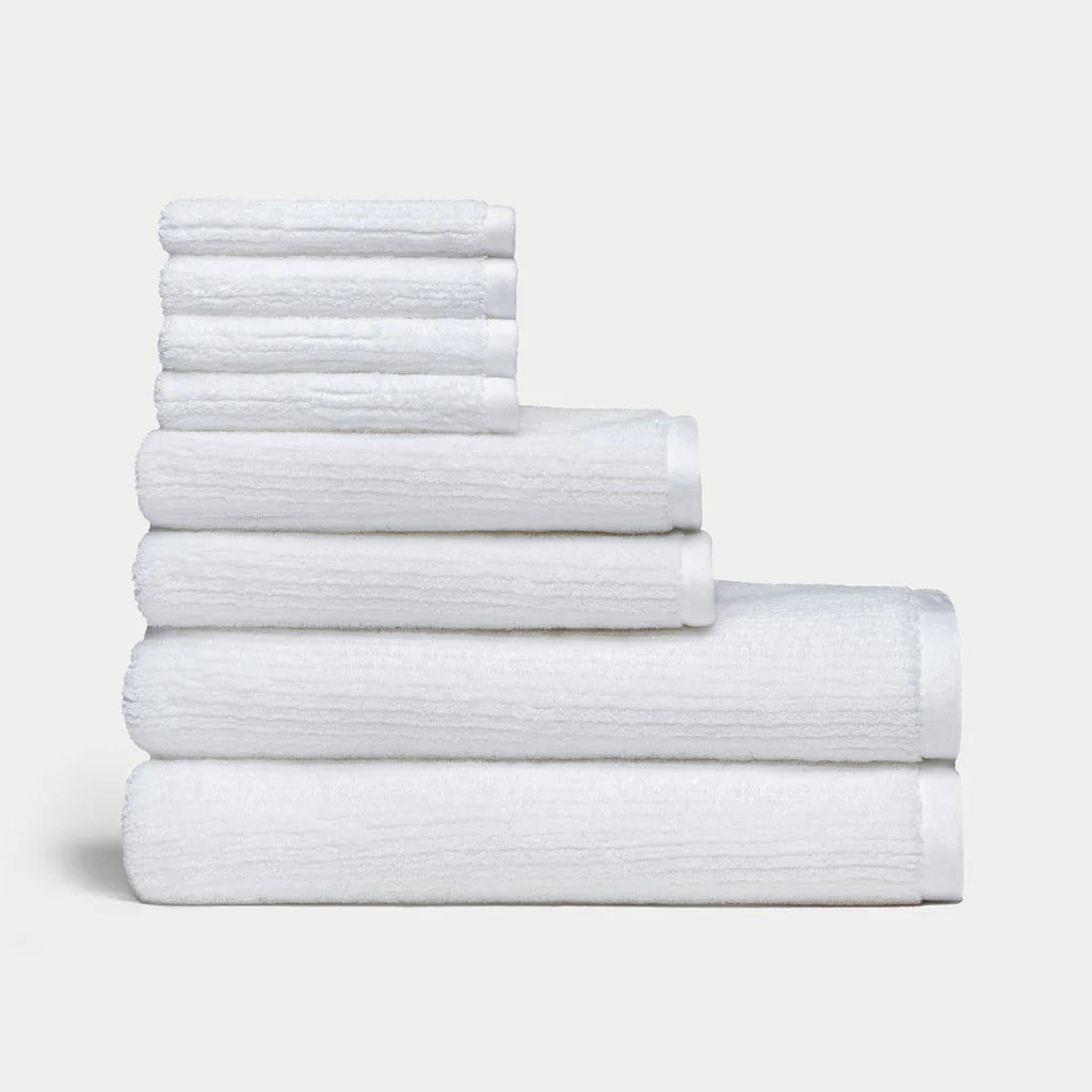 Ensemble de serviettes de bain en tissu éponge côtelé