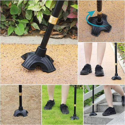 Crutches for Adults, Crutches for Walking, Have Adjustable Forearm Crutch Pads, Folding Forearm Crutches, with Four Corner Base Prevent Slipping, Suitable for Old People, Lame People (Black) Canes Crutches Crutches & Accessories Health & Household Medical Supplies & Equipment Mobility & Daily Living Aids Mobility Aids & Equipment