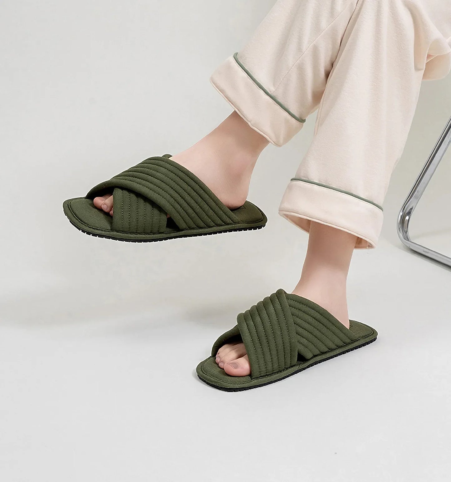 Cushioned Quilted Cotton House Slippers