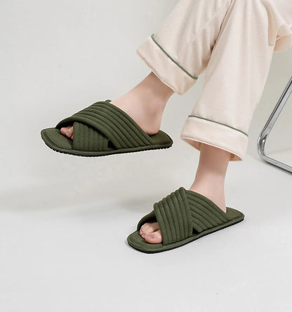Cushioned Quilted Cotton House Slippers