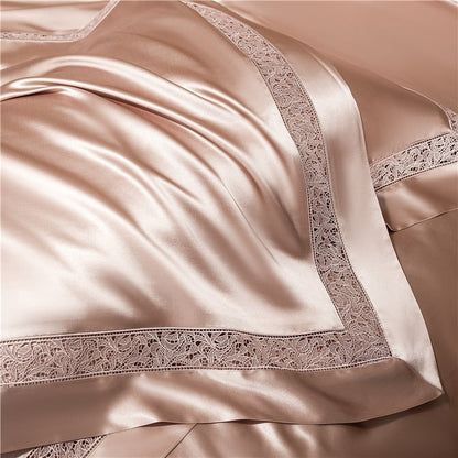 Willa Rose Gold Modern Satin Egyptian Cotton Bedding Set