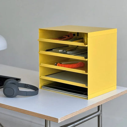 Sleek Solid Color Metal Desktop Organizer