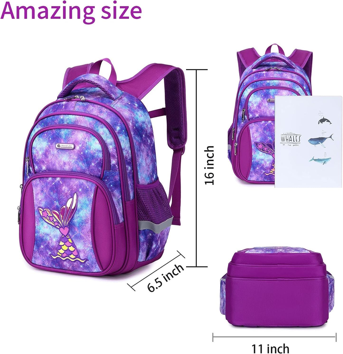 Kids Backpack for Girls Preschool Elementary Kindergarten School Bag 15.6″ Multifunctional Cute Large Capacity Backpacks Clothing Kids' Backpacks Luggage & Travel Gear Shoes & Jewelry