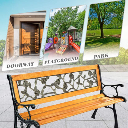 FDW Park Bench Garden Metal Outdoor Furniture Benches Clearance for Patio Yard Benches Lawn & Garden Patio Patio Furniture & Accessories Patio Seating