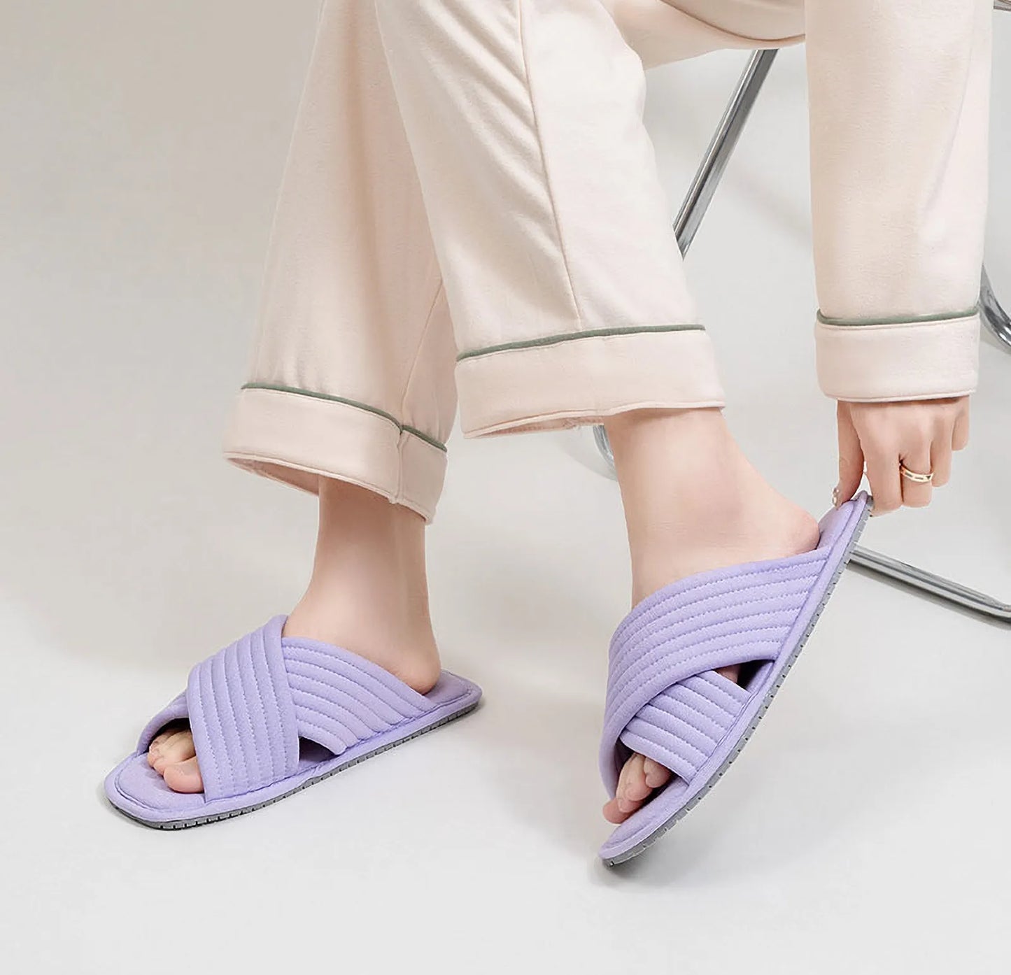 Cushioned Quilted Cotton House Slippers
