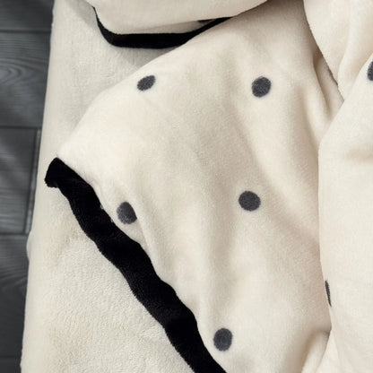 Plush Polka Dot Flannel Fleece Bedding Set