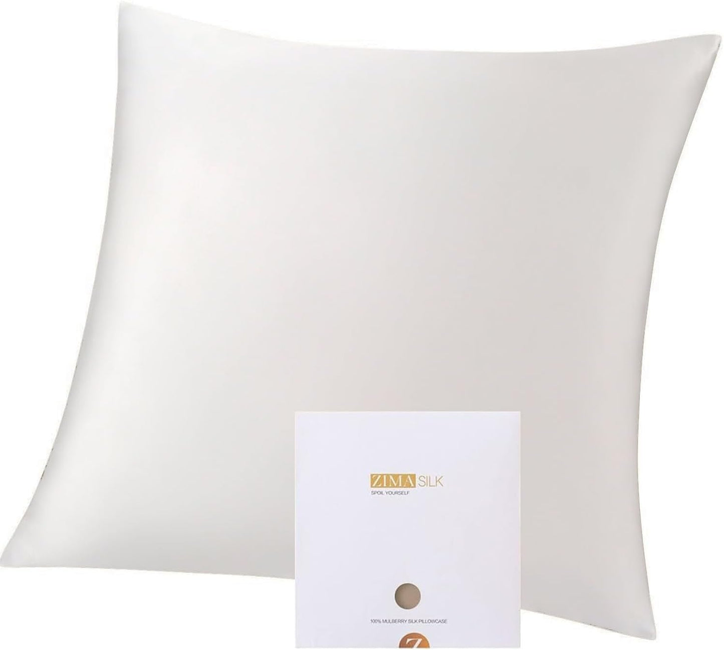 ZIMASILK 100% Pure Mulberry Silk Pillowcase for Hair and Skin Health,Soft and Smooth,Both Sides Premium Grade 6A Silk,600 Thread Count,With Hidden Zipper,1Pc(Standard 20''X26'',Beige) Bedding Home & Kitchen Pillowcases Sheets & Pillowcases