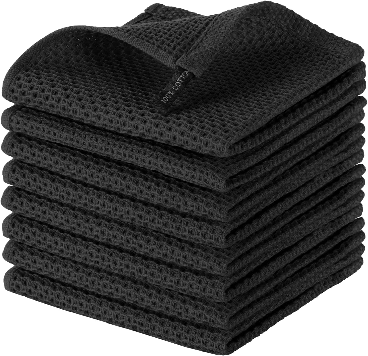 Joybest Cotton Kitchen Dish Cloths, 8-Pack Waffle Weave Ultra Soft Absorbent Dish Towels Washcloths Quick Drying Dish Rags, 12X12 Inches, Dark Gray Dish Cloths & Dish Towels Home & Kitchen Kitchen & Dining Kitchen & Table Linens