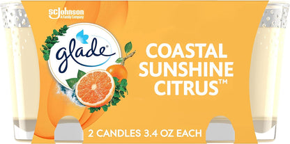 Glade Candle Jar, Air Freshener, Hawaiian Breeze, 3.4 Oz, 2 Count Candles Candles & Holders Home & Kitchen Home Décor Products Jar Candles