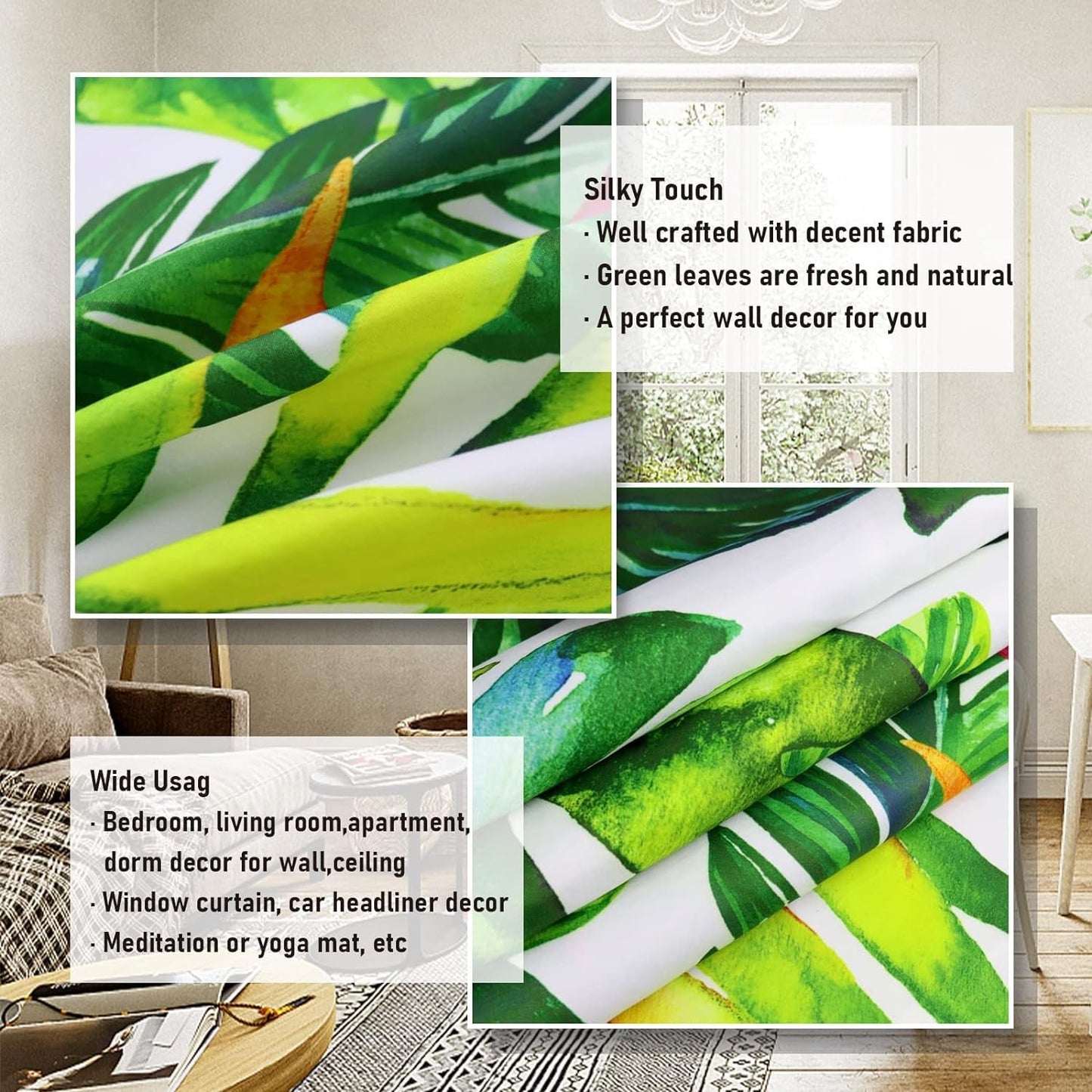 Leaf Tapestry Wall Hanging Palm Leaf Tapestry Banana Leaf Tapestry Wall Tapestry for Living Room Bedroom Dorm Decor Home & Kitchen Home Décor Products Tapestries