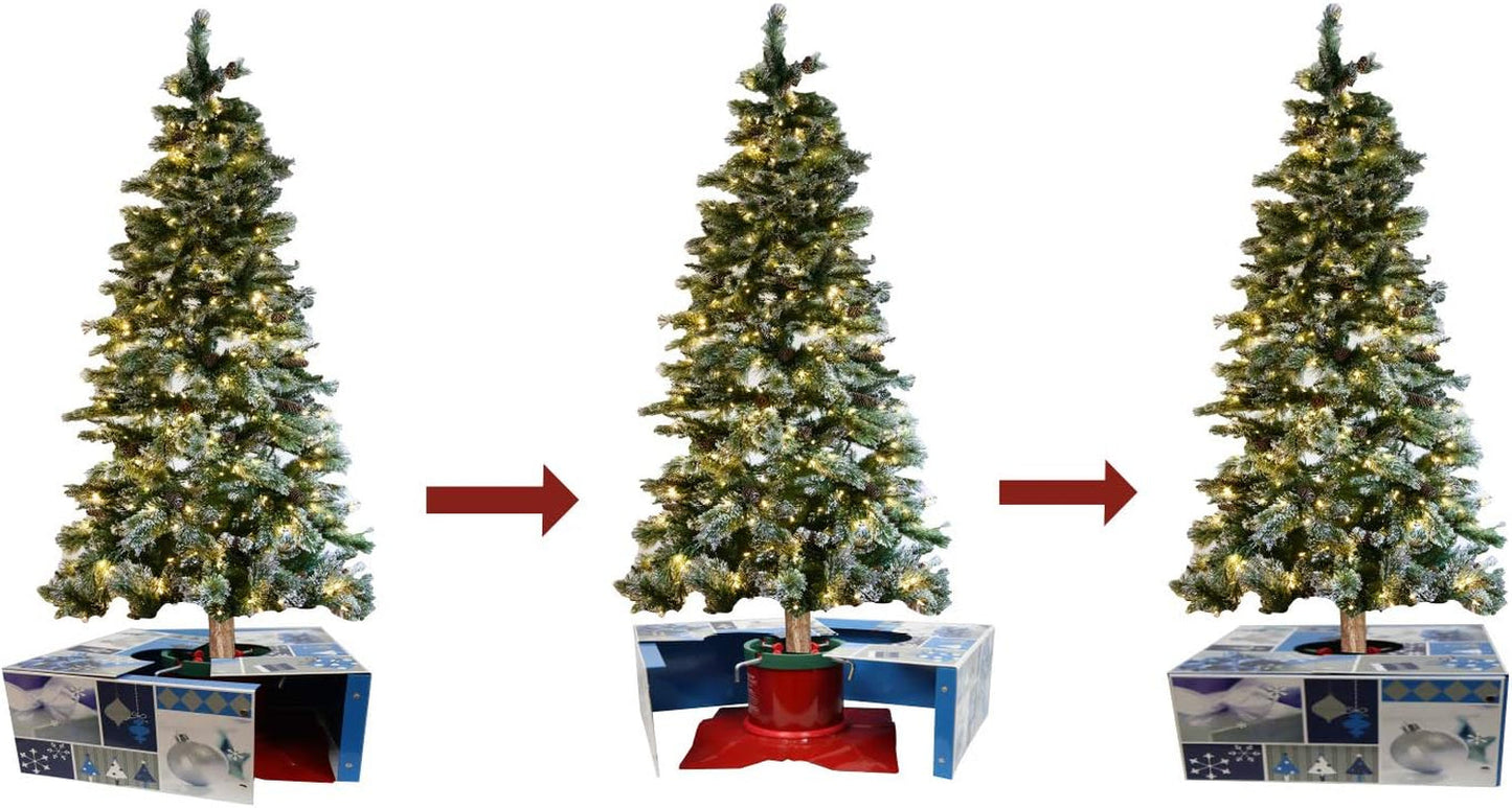 Christmas Tree Box New! the Original Tree Stand Cover - Blue & Silver Design (Size Large 20") Home & Kitchen Seasonal Décor Tree Stands