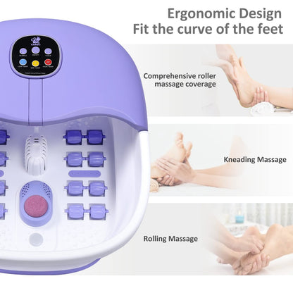 Foot Spa Bath Massager with Heat Bubbles and Vibration Massage and Jets, 16OZ Tea Tree Oil Foot Soak Epsom Salt, Collapsible Foot Bath Spa Bucket with Infrared Light & Remote Control - Purple Beauty & Personal Care Foot Foot Baths & Spas Hand & Nail Care Tools & Accessories