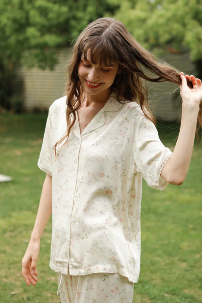 Silky Dainty Floral Cotton Sateen Pajama