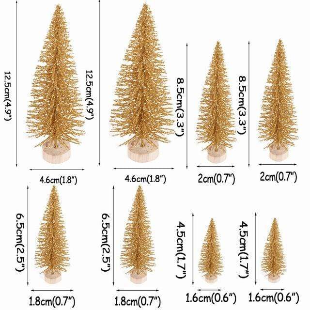 8 mini arbres de Noël artificiels