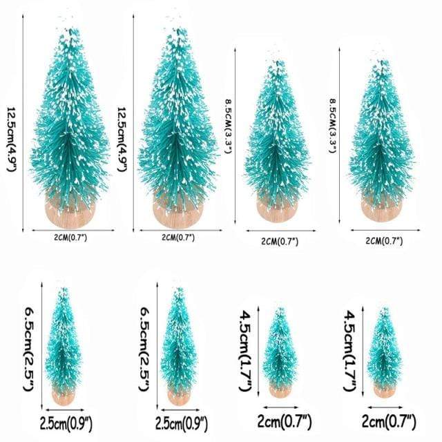 8 mini arbres de Noël artificiels