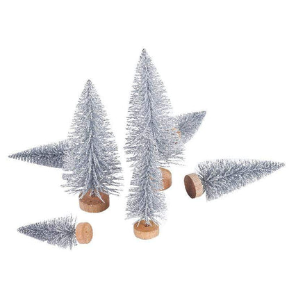 8 mini arbres de Noël artificiels