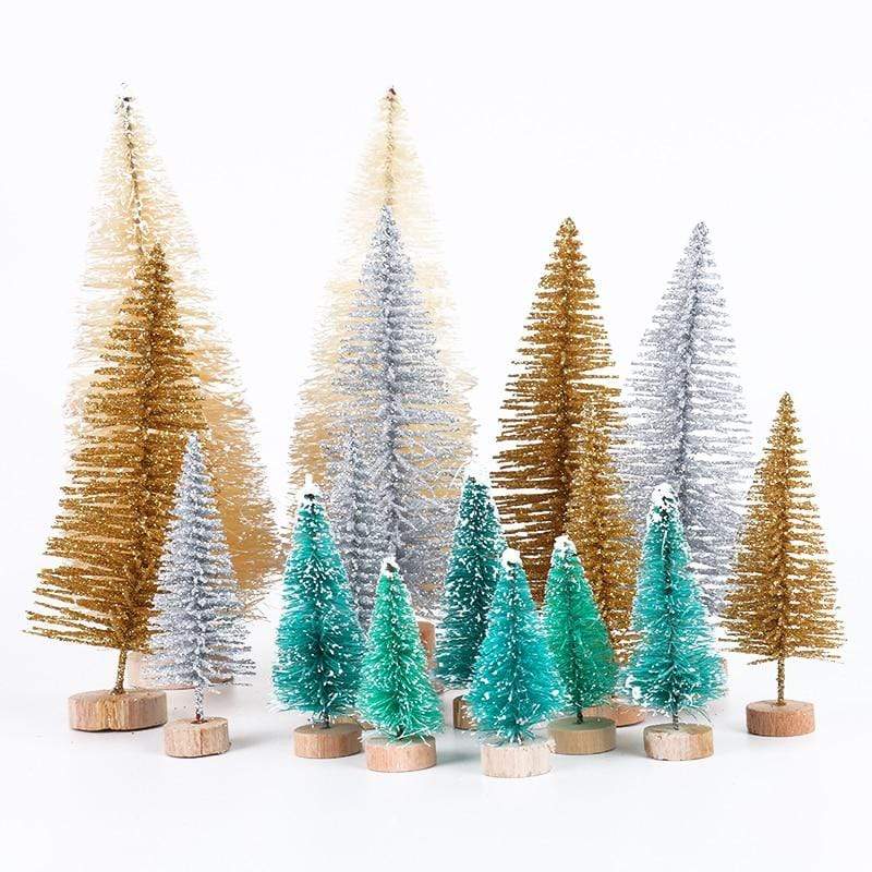 8pcs mini árvores artificiais de Natal