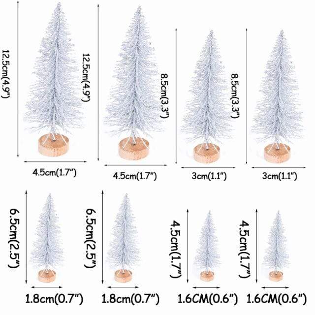 8 mini arbres de Noël artificiels